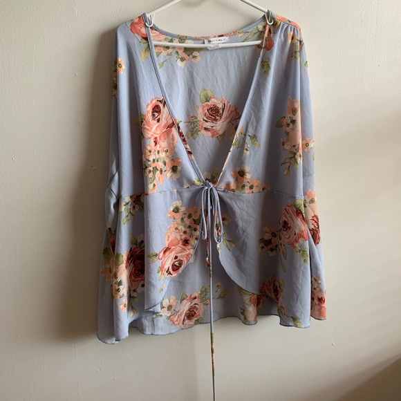 Floral Wrap Around Shirt - Picture 1 of 3